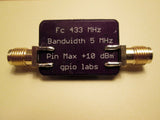 433 MHz Bandpass Filter Band Pass with 5 MHz Bandwidth